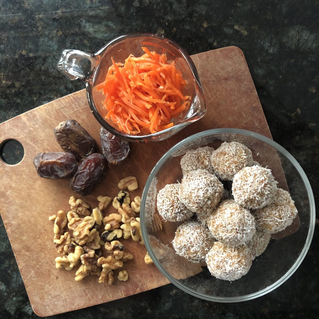 Bliss Bites with ginger carrots
