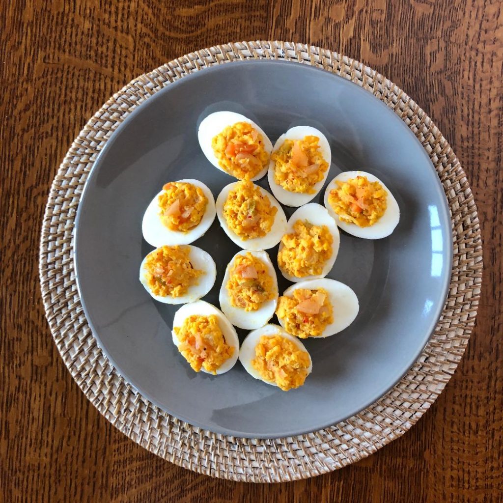 Kimchi Deviled Eggs