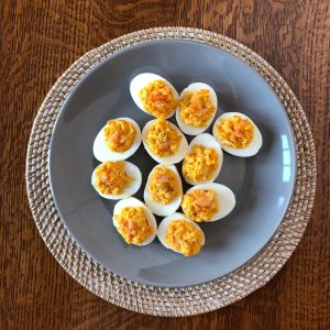 Kimchi Deviled Eggs
